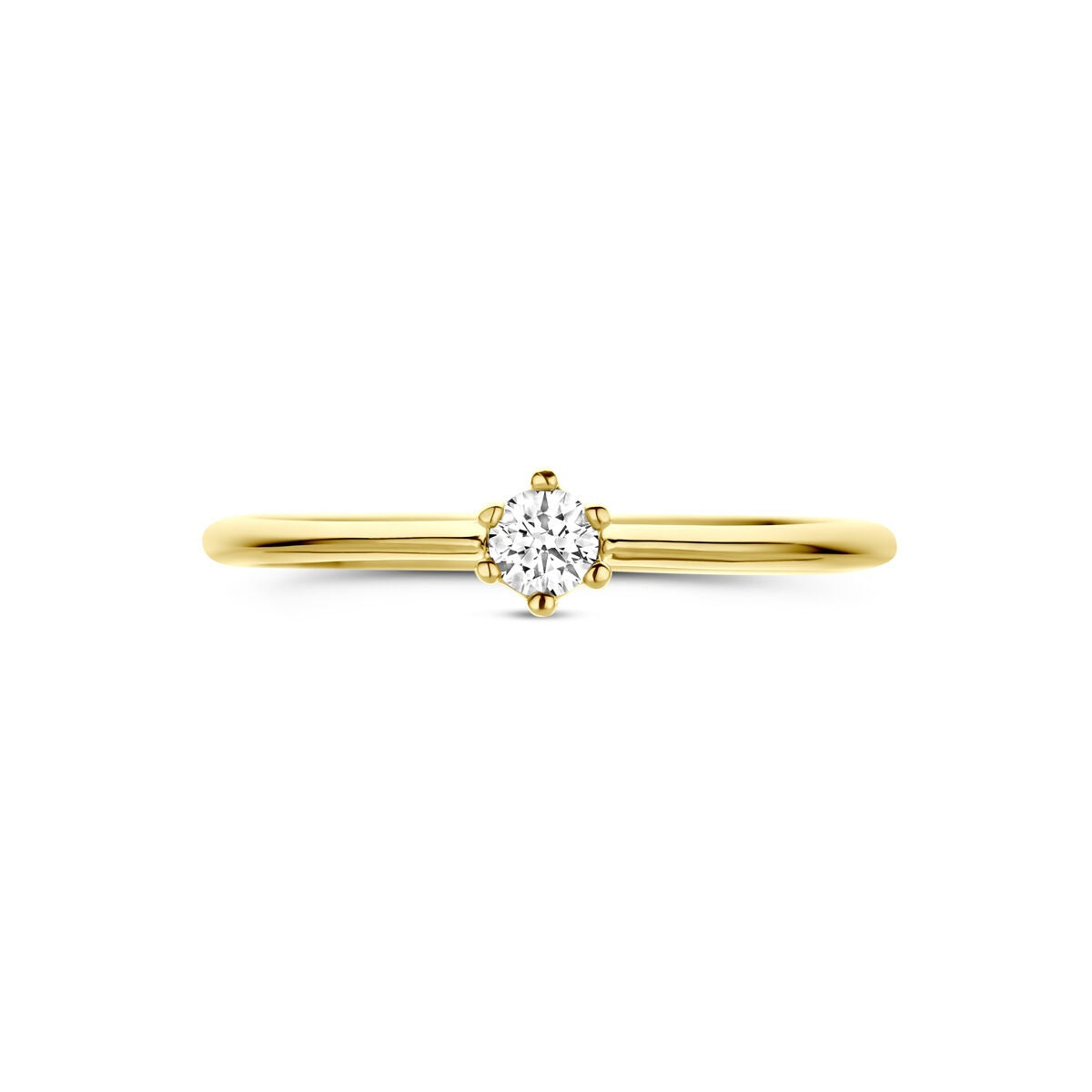 Damenring aus Gelbgold mit Zirkonia – 14 Karat
