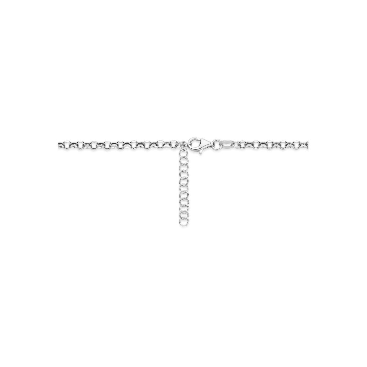 Rhodiniertes 925er Silber Y-Collier mit Kreis