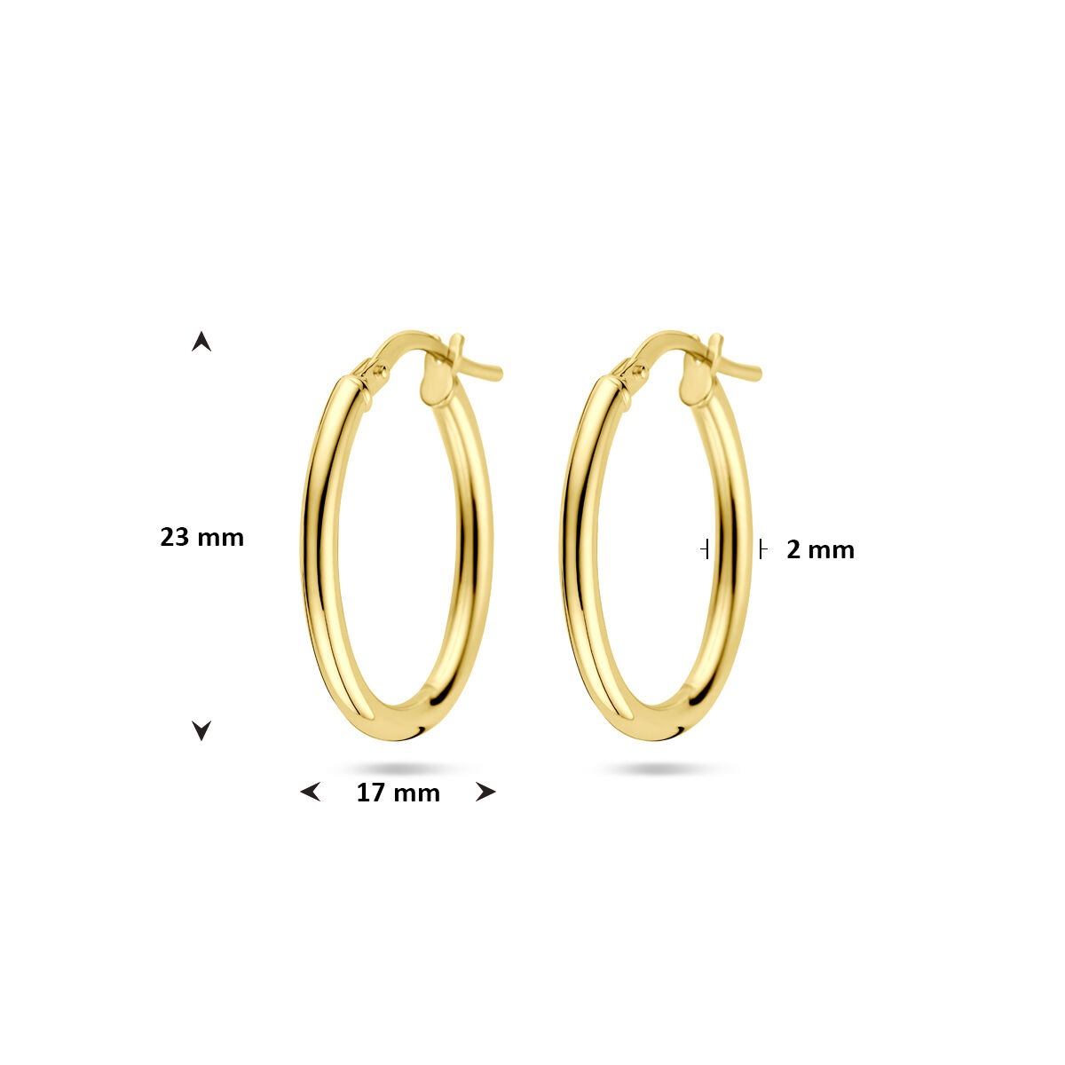 14k Gelbgold-Ohrringe mit Silberkern – Silgold