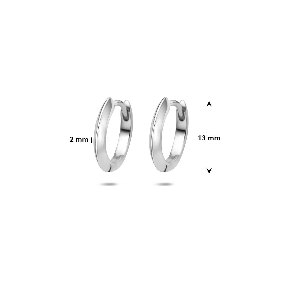 Gerhodineerde 925 zilveren klapoorringen 13 x 2 mm