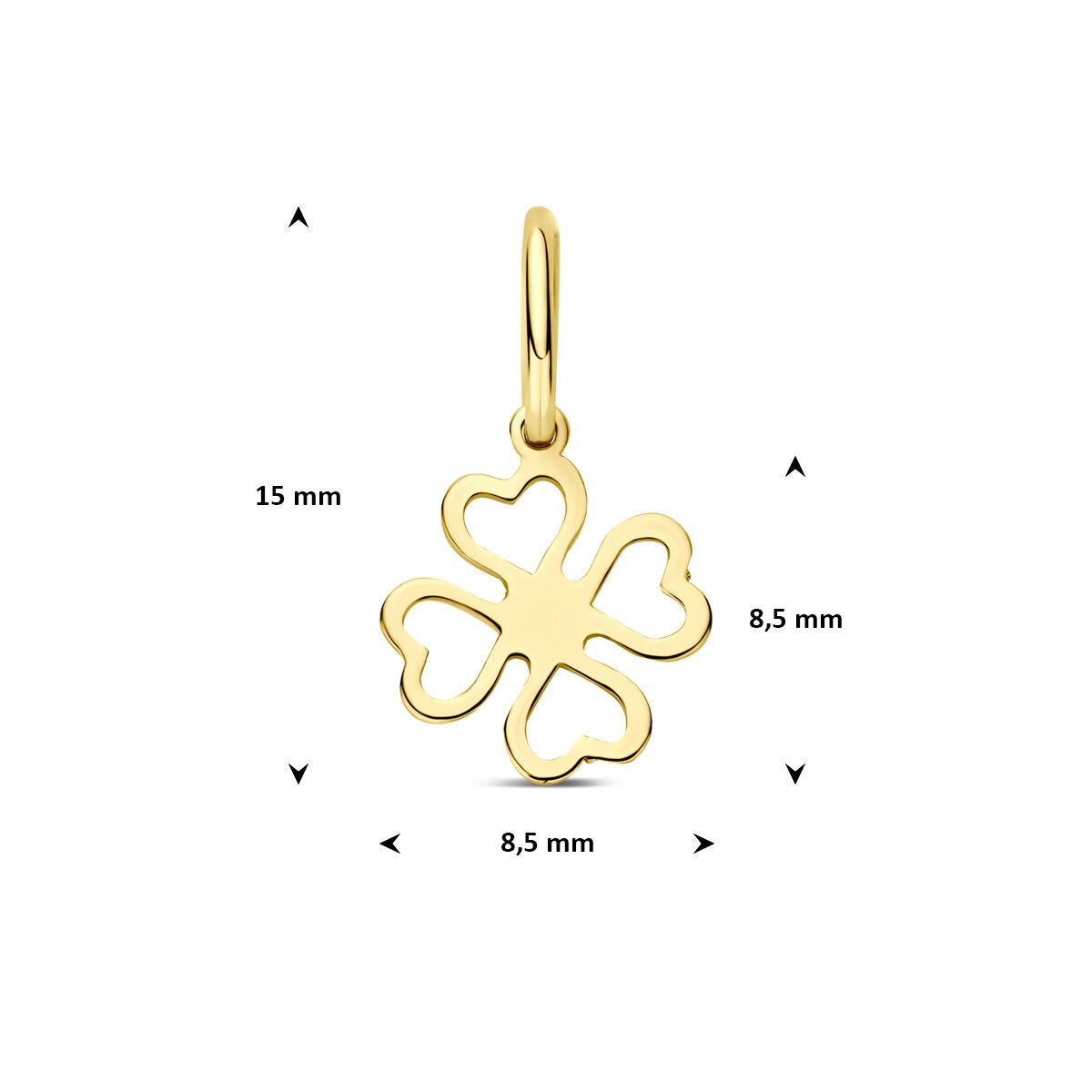 9k Gelbgold Kleeblatt Gravuranhänger