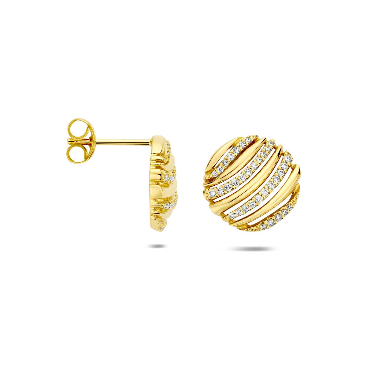 14K Gelbgoldohrstecker mit Diamant 0,20ct