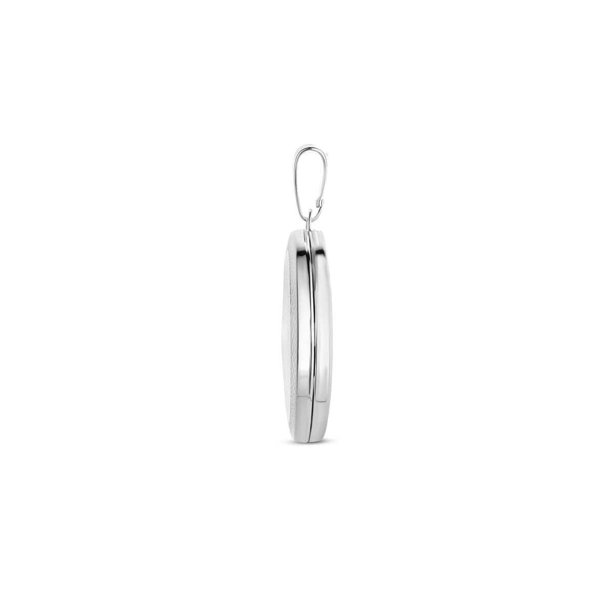 Silbermedaillon – oval rhodiniertes 925er Silber