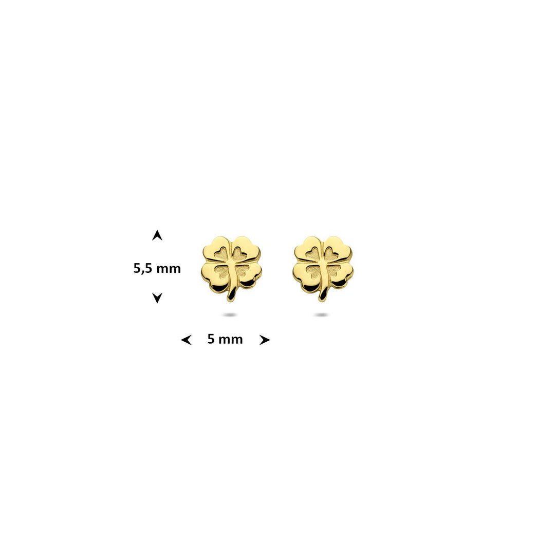 Ohrstecker Klee Poly/matt 14K Gelbgold
