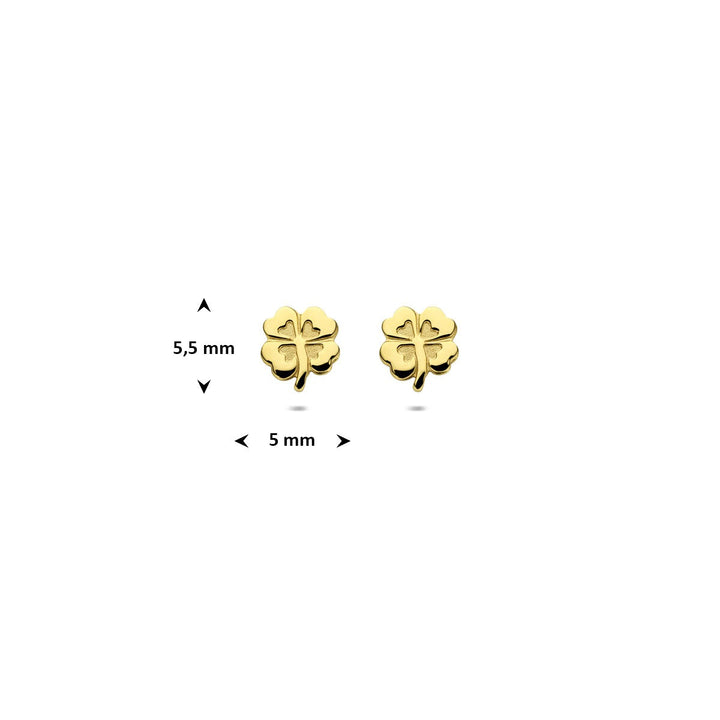 Ohrstecker Klee Poly/matt 14K Gelbgold