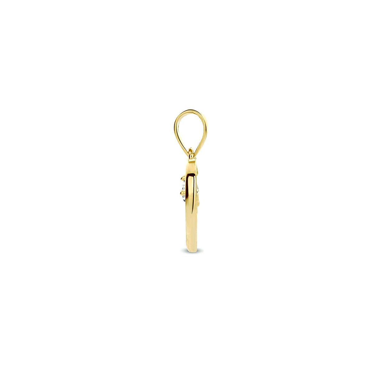 9K Gelbgold-Anhänger Herz mit Zirkonia
