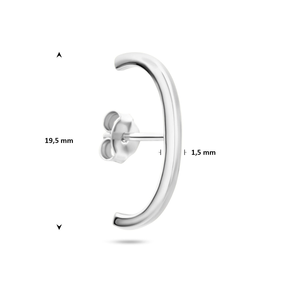 Rhodinierter 925er Silber Einhänger-Ohrring
