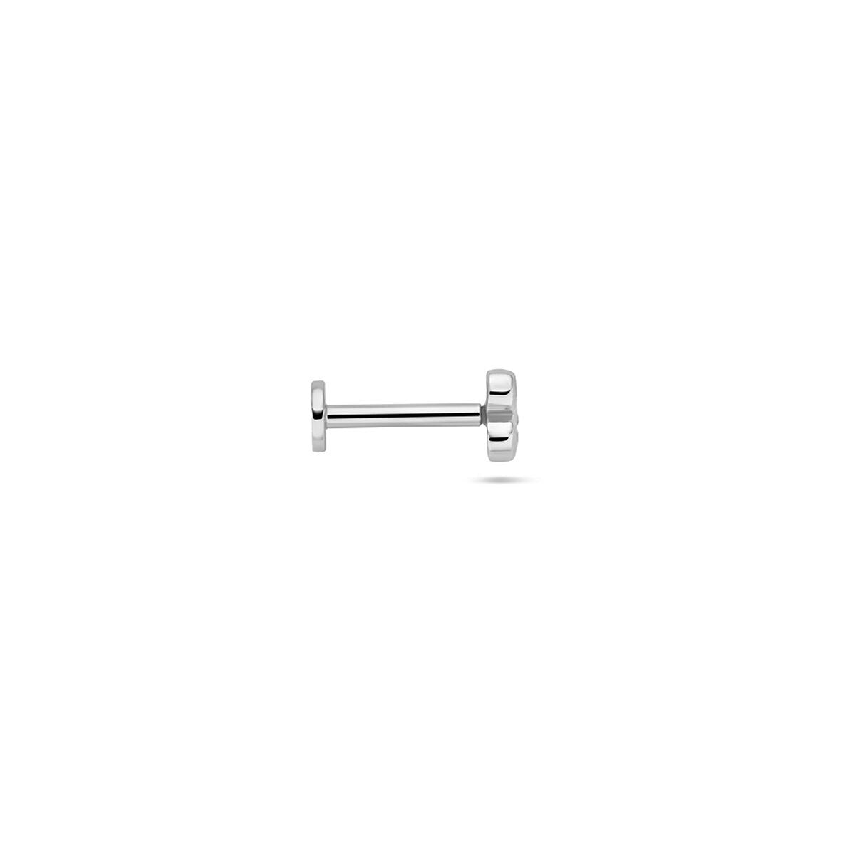 Flacher Piercing aus rhodiniertem 925er Silber mit Zirkonia