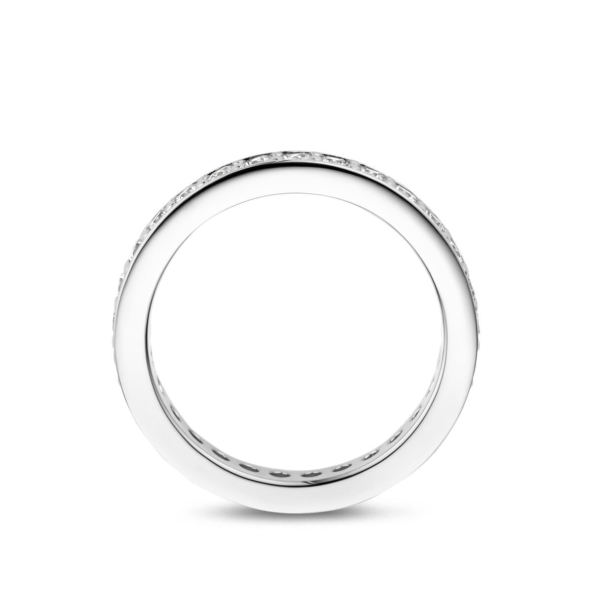 Rhodinierter 925er Silberring mit Zirkonia 2,9 mm
