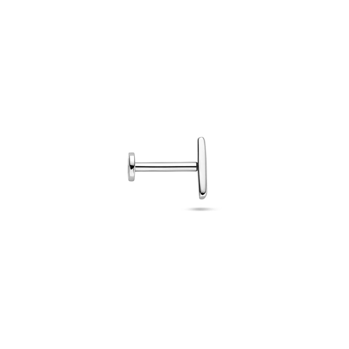 Rhodinierter Silber-Flat-Back-Piercing in Balkenform