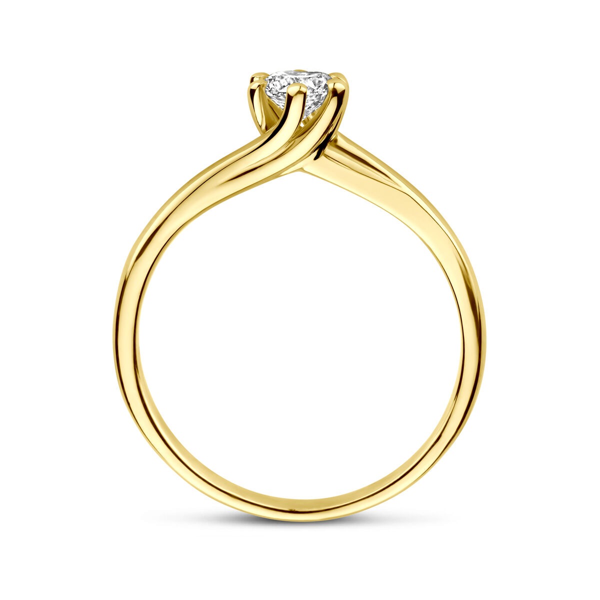 14K Gelbgoldring mit Labor-Diamanten – 0.30ct