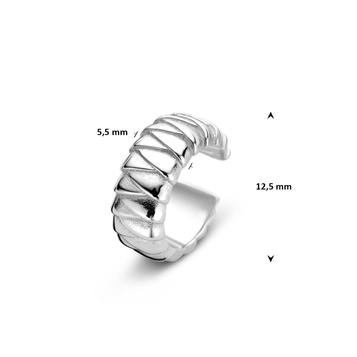 Silberner Ear Cuff – rhodiniertes 925er Silber