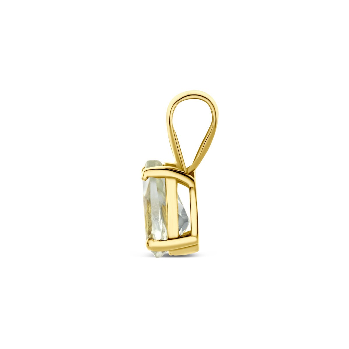 14K Gelbgoldanhänger mit grünem Amethyst