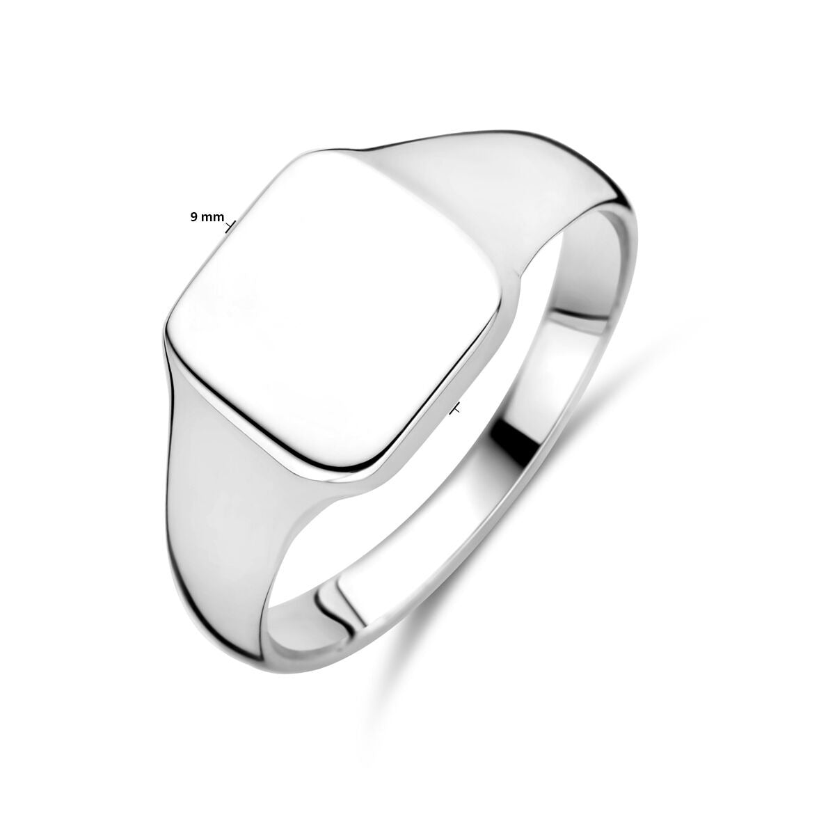 925 Rhodiniertes Silber Gravur-Ring Quadrat