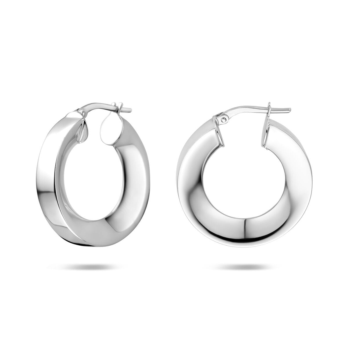 Rhodiniertes Sterlingsilber für Damen Ohrringe – 5 mm dick