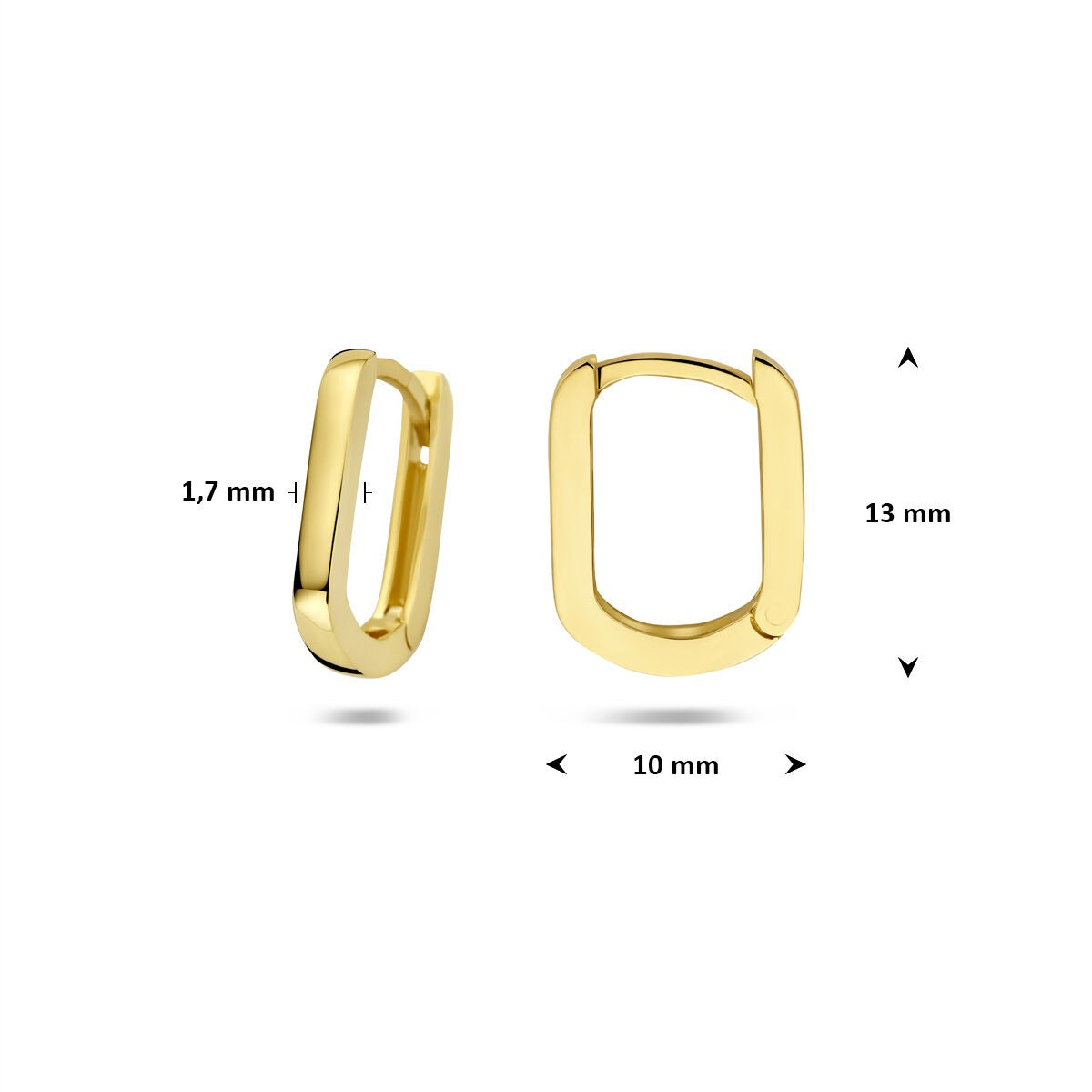 9 Karat Gelbgold Klappcreolen rechteckig Damen