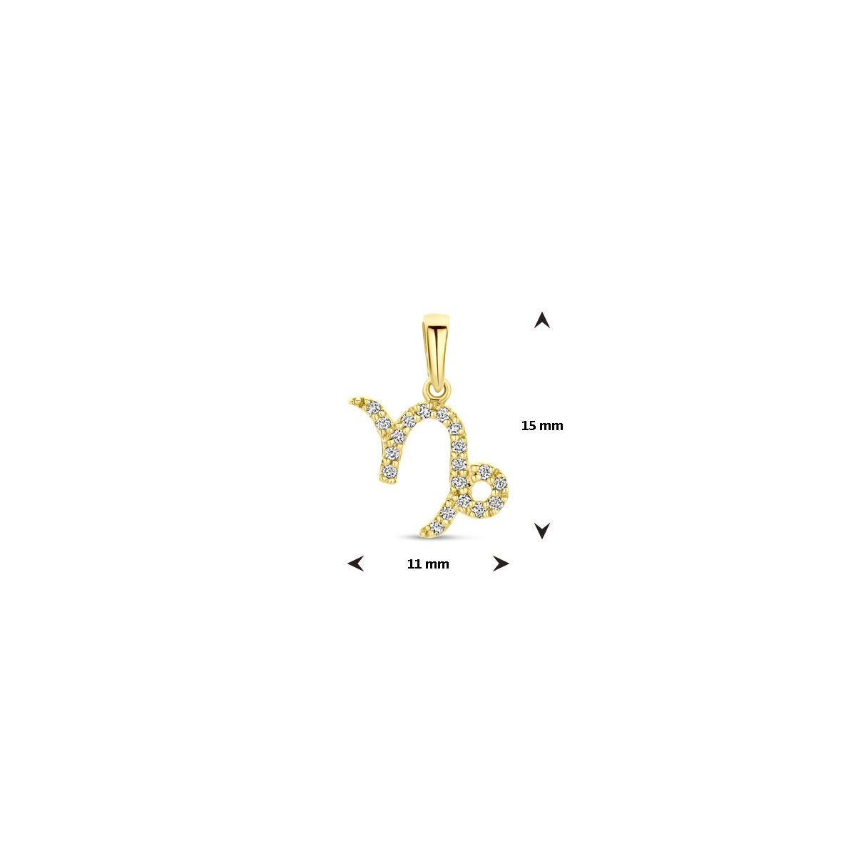 14k Gelbgold Sternzeichenanhänger mit Diamant