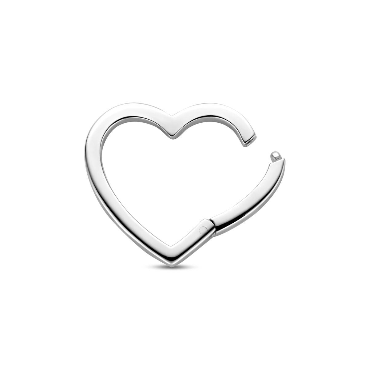 Rhodinierter Sterling-Silber-Verbinder Herz