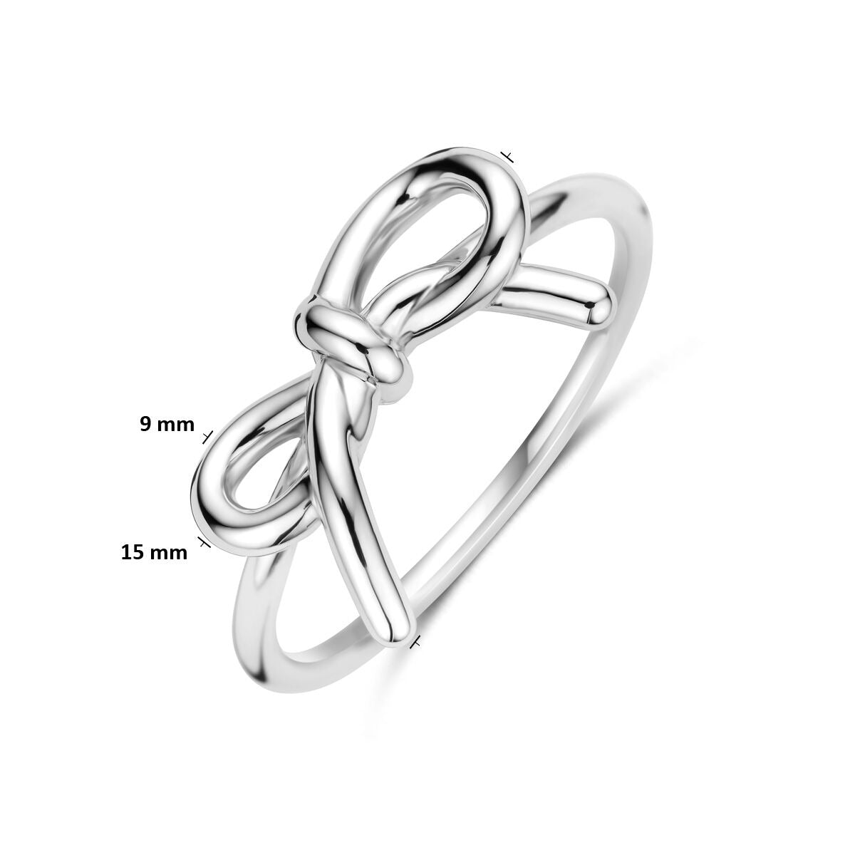 Damenring aus Silber in Schleifenform – rhodiniertes 925er Silber