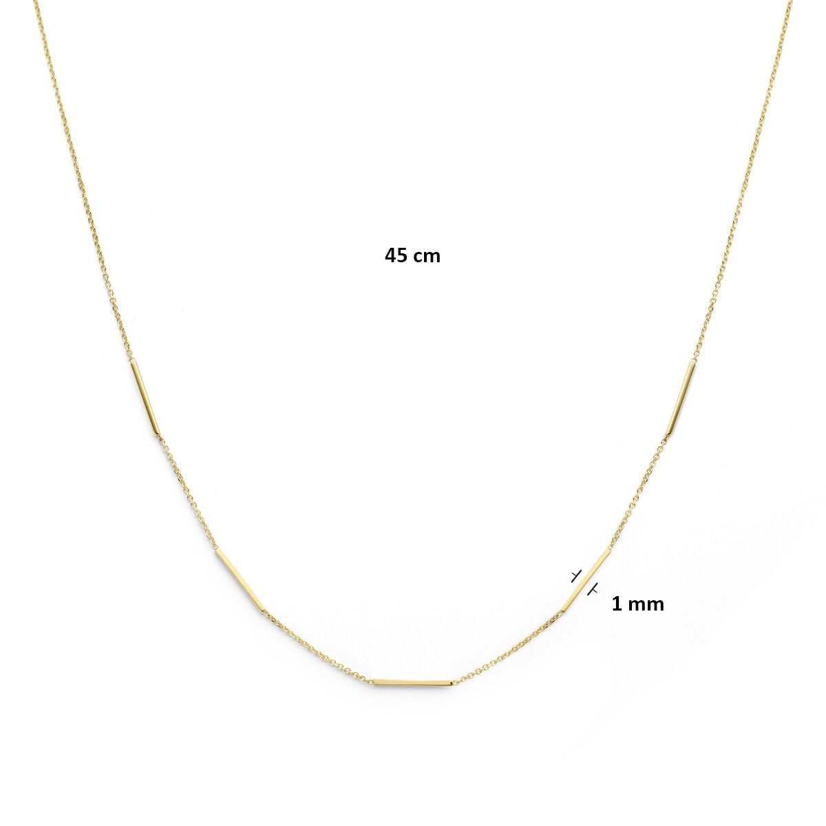 14kt Gelbgoldkette mit Röhrchen