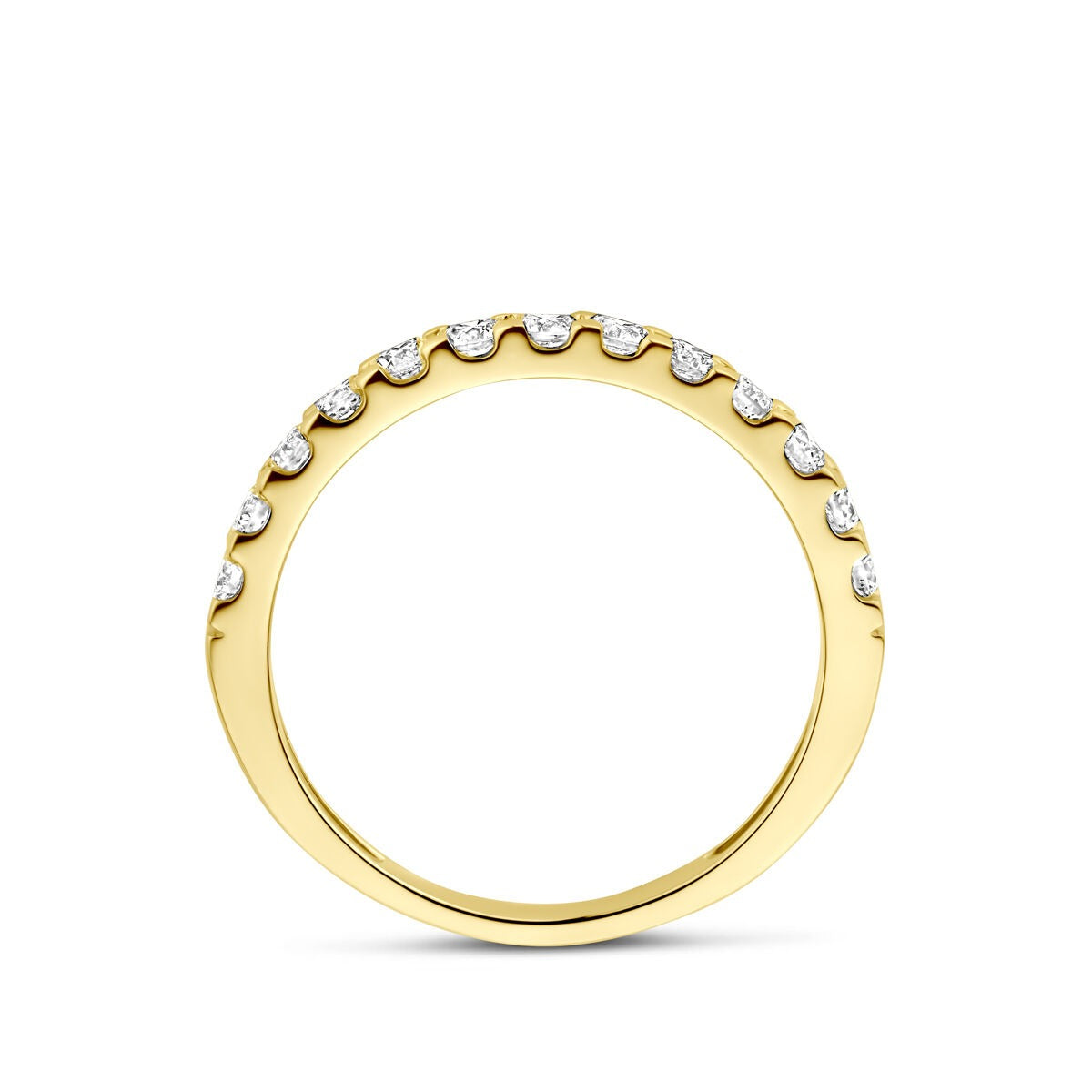 14K Gelbgoldring mit 0,50 ct im Labor gezüchtetem Diamanten