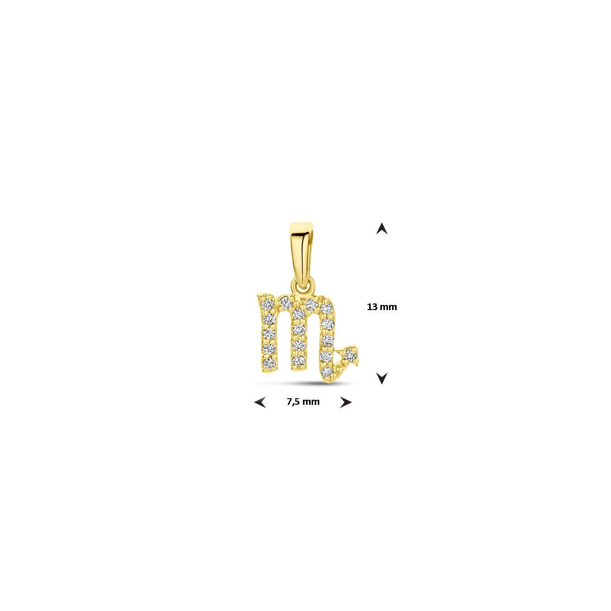 14k Gelbgold-Sternzeichen-Anhänger mit Diamant