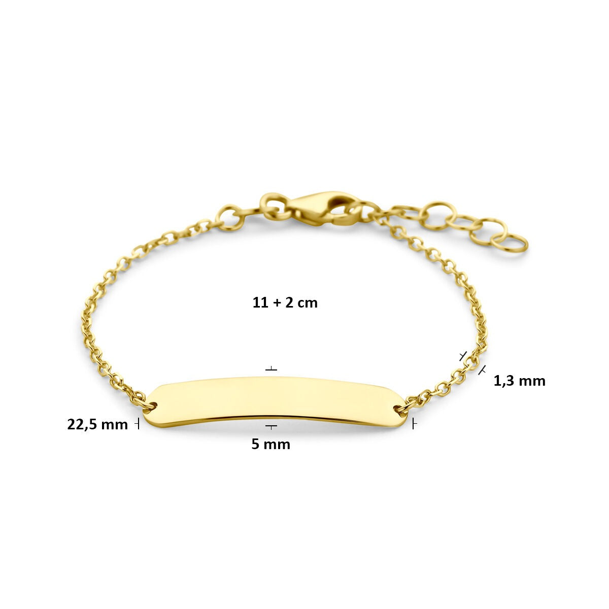 9 Karat Gelbgold Baby Gravurarmband