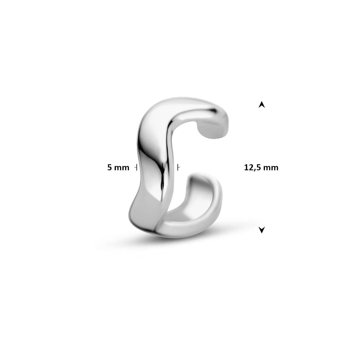 Silberner Ear Cuff – rhodiniertes 925er Silber