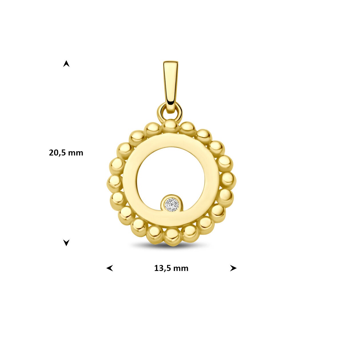 9 Karat Gelbgoldanhänger Kreis mit Zirkonia