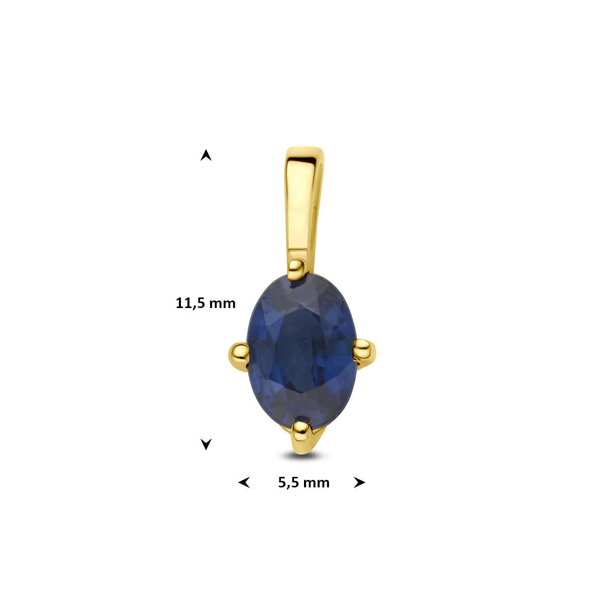 14k Gelbgold-Anhänger mit Saphir