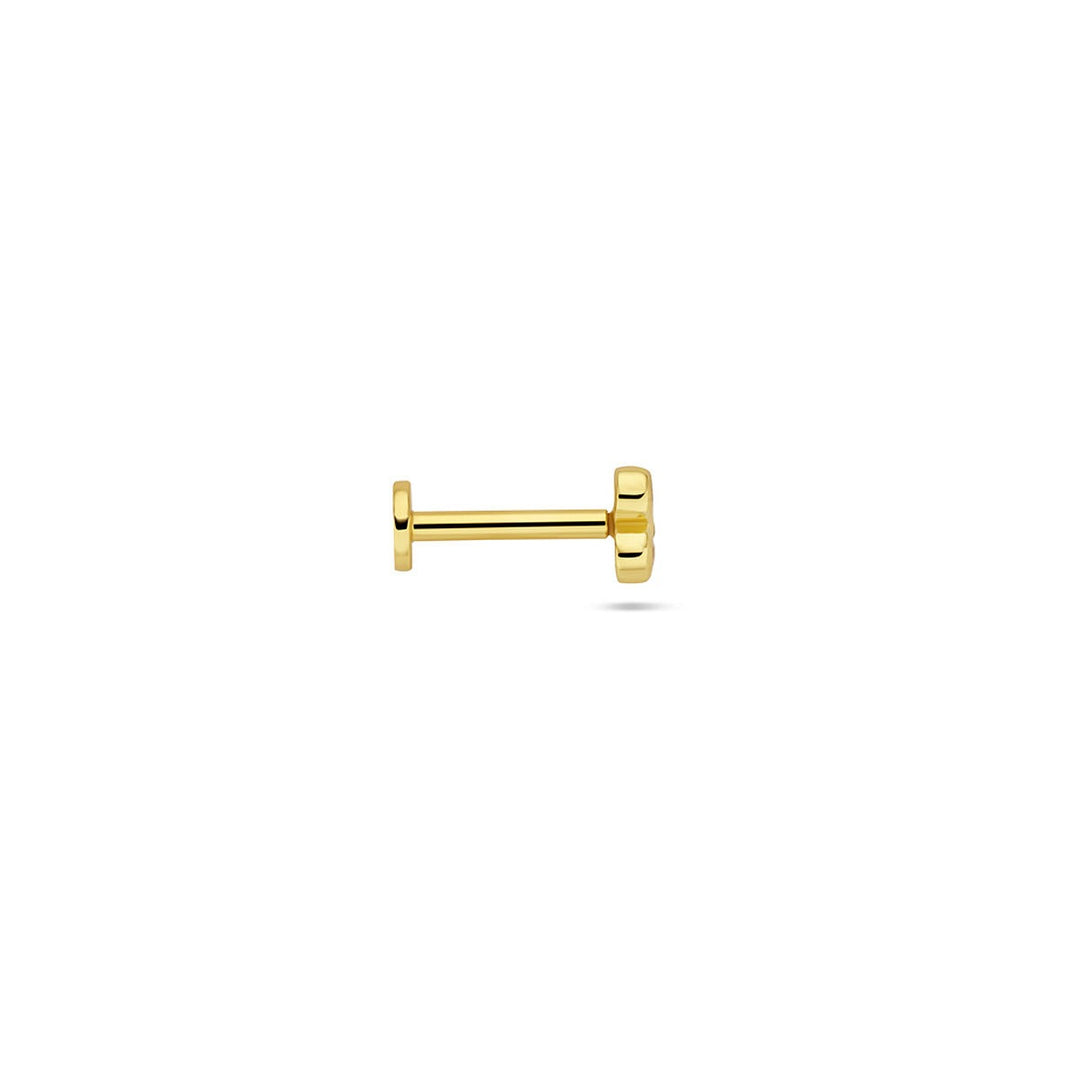 Verguld zilveren flat back piercing met zirkonia – 925 zilver