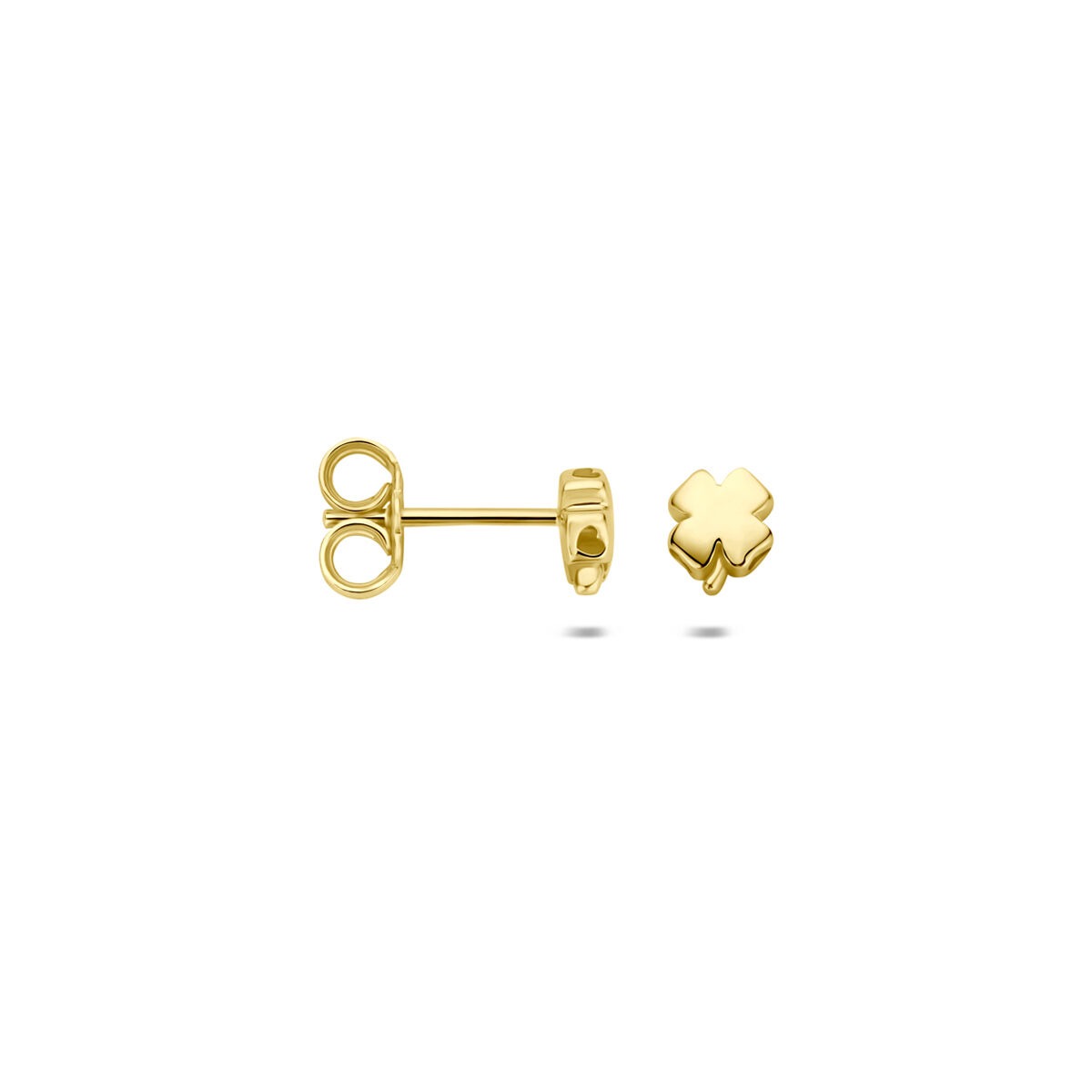 14 Karat Gelbgold Kleeblatt-Ohrstecker