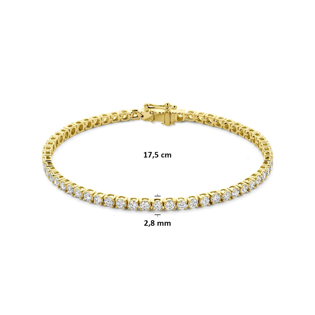 14 Karat Gold Tennisarmband mit im Labor hergestelltem Diamanten