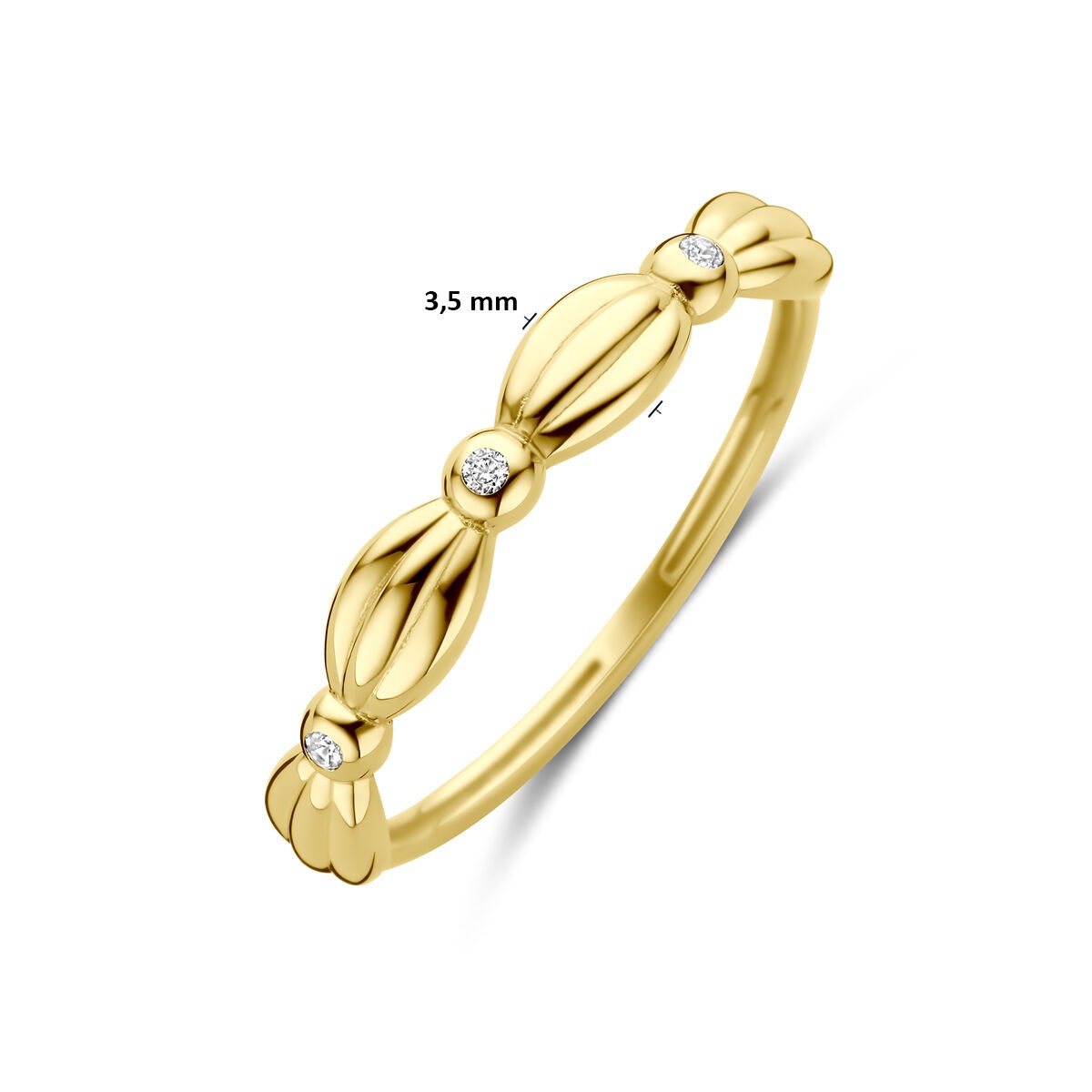 Goldener Damenring mit Zirkonia – 14 Karat Gelbgold