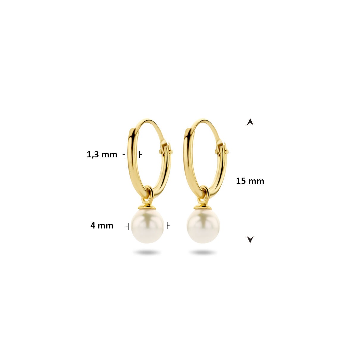 Goldene Ohrringe mit Süßwasserperle – 14k