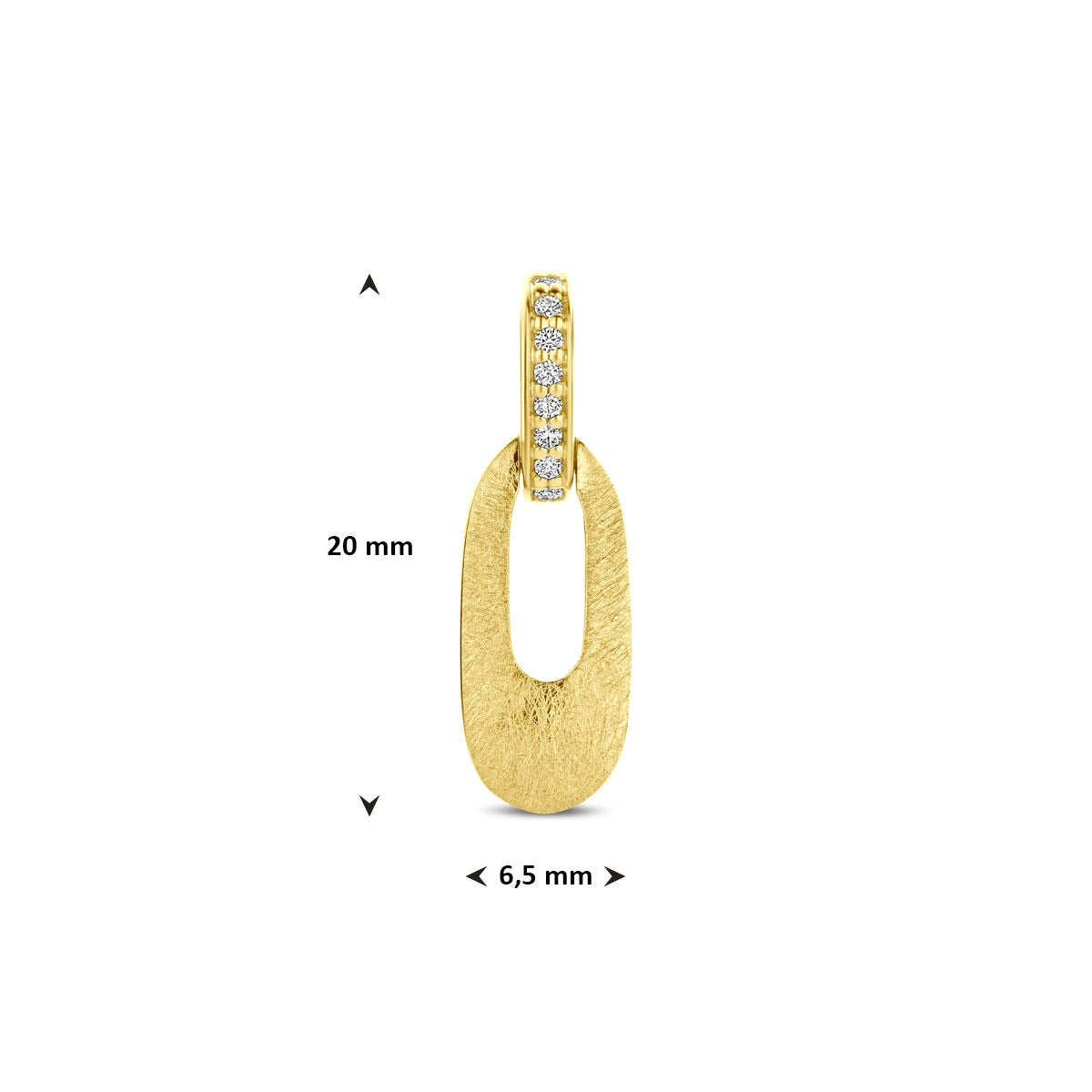 14k Gelbgoldanhänger mit Diamant im Brillantschliff 0,03ct H SI 20 mm