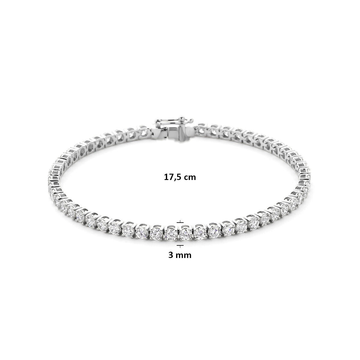 14K Weißgold Tennisarmband mit im Labor gezüchtetem Diamant