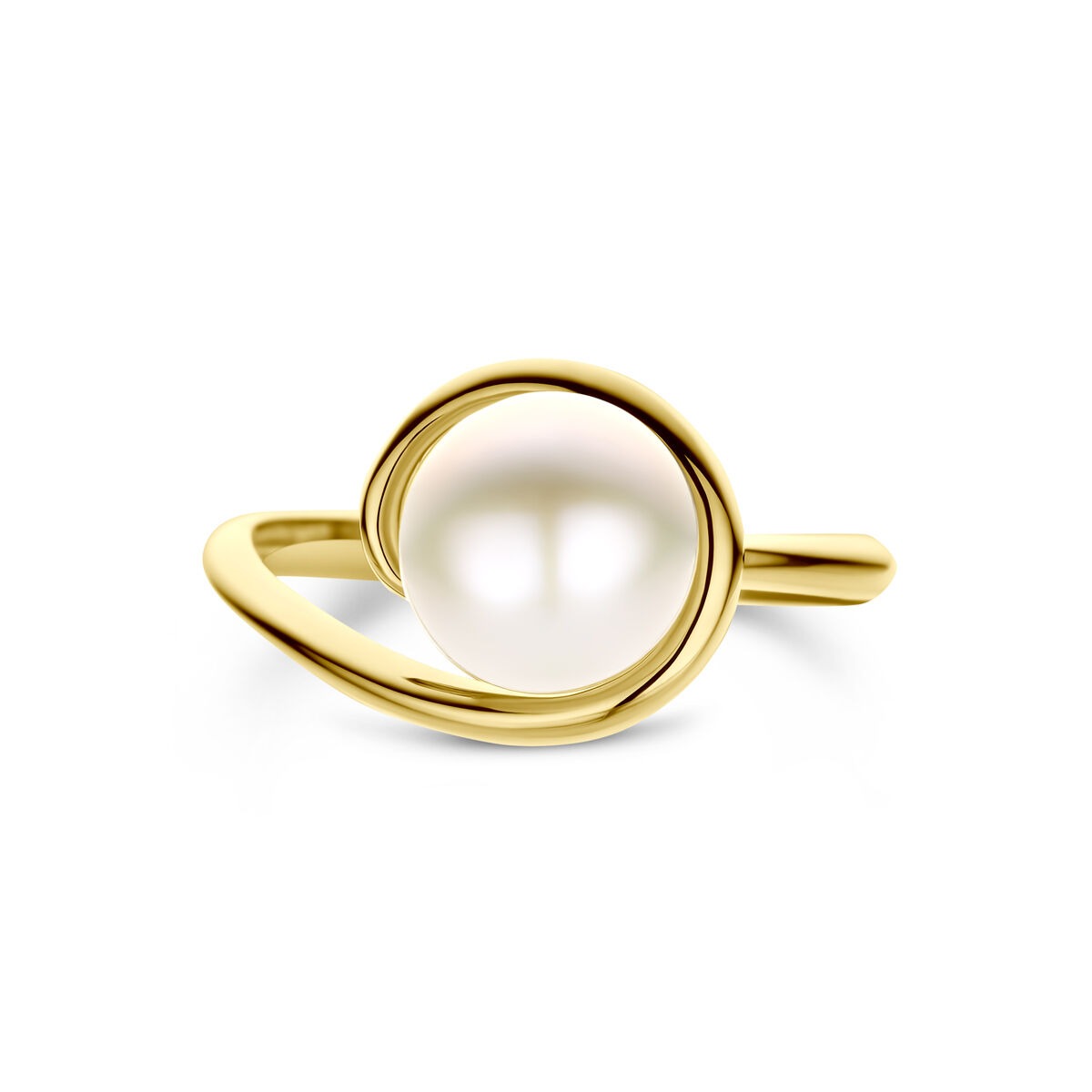 14 Karat Gelbgoldring mit Perle