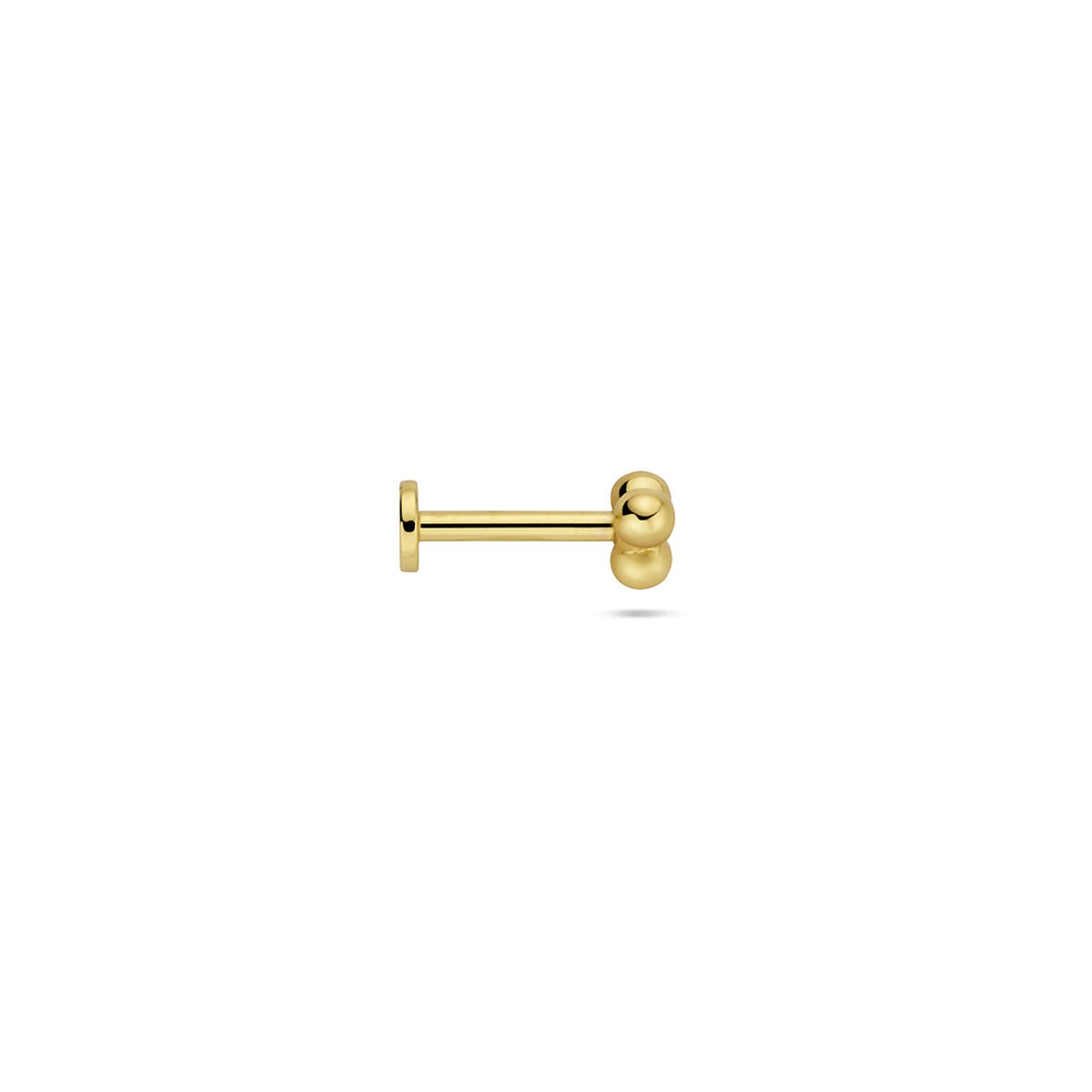 Vergoldetes Silber-Flat-Back-Piercing mit drei Kügelchen – 925er Silber