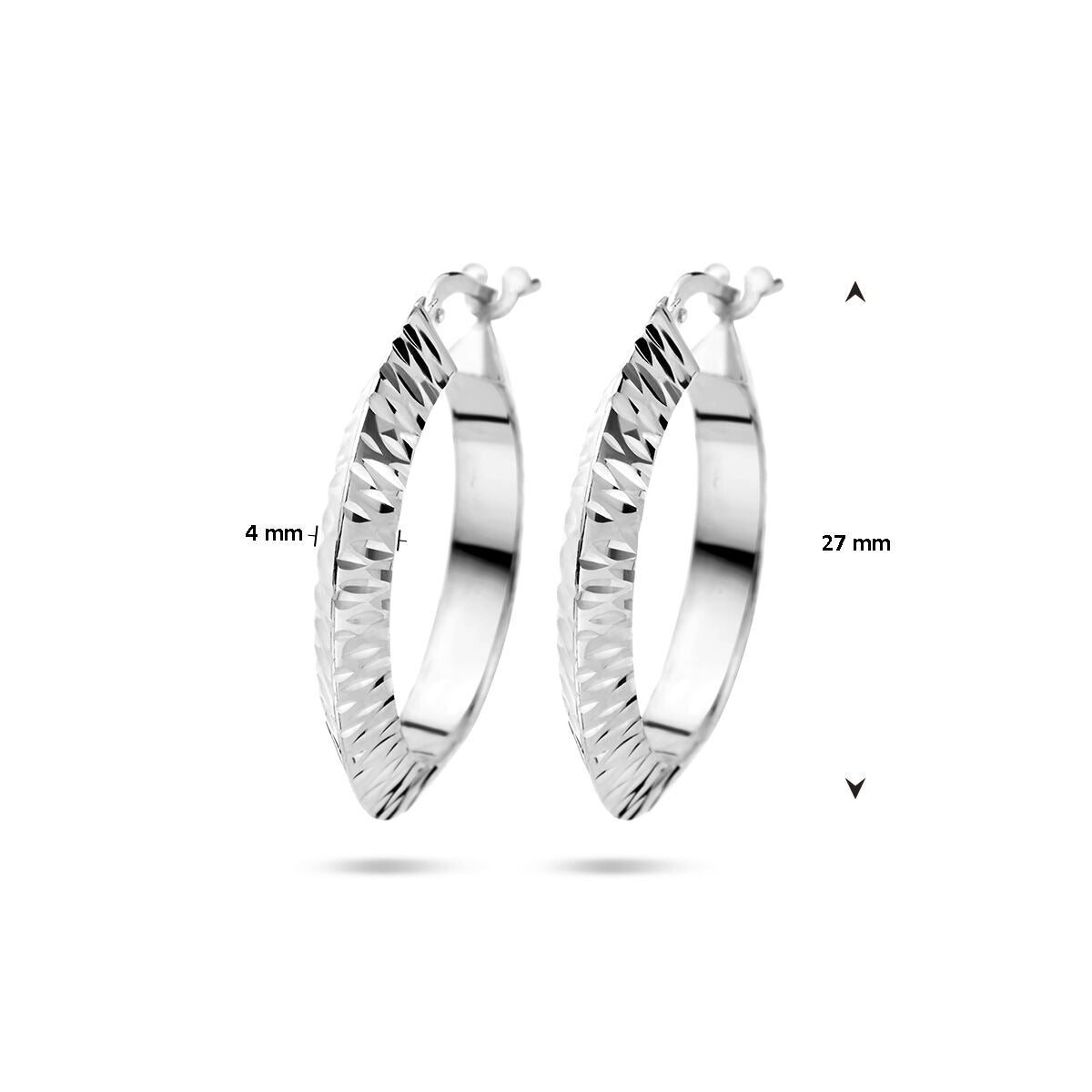Ohrringe Spitzrohr diamantiert Silber rhodiniert