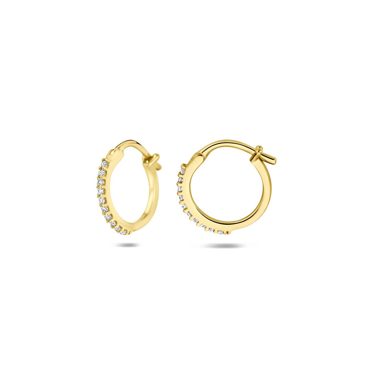 14 Karat Gelbgold-Ohrringe mit Zirkonia