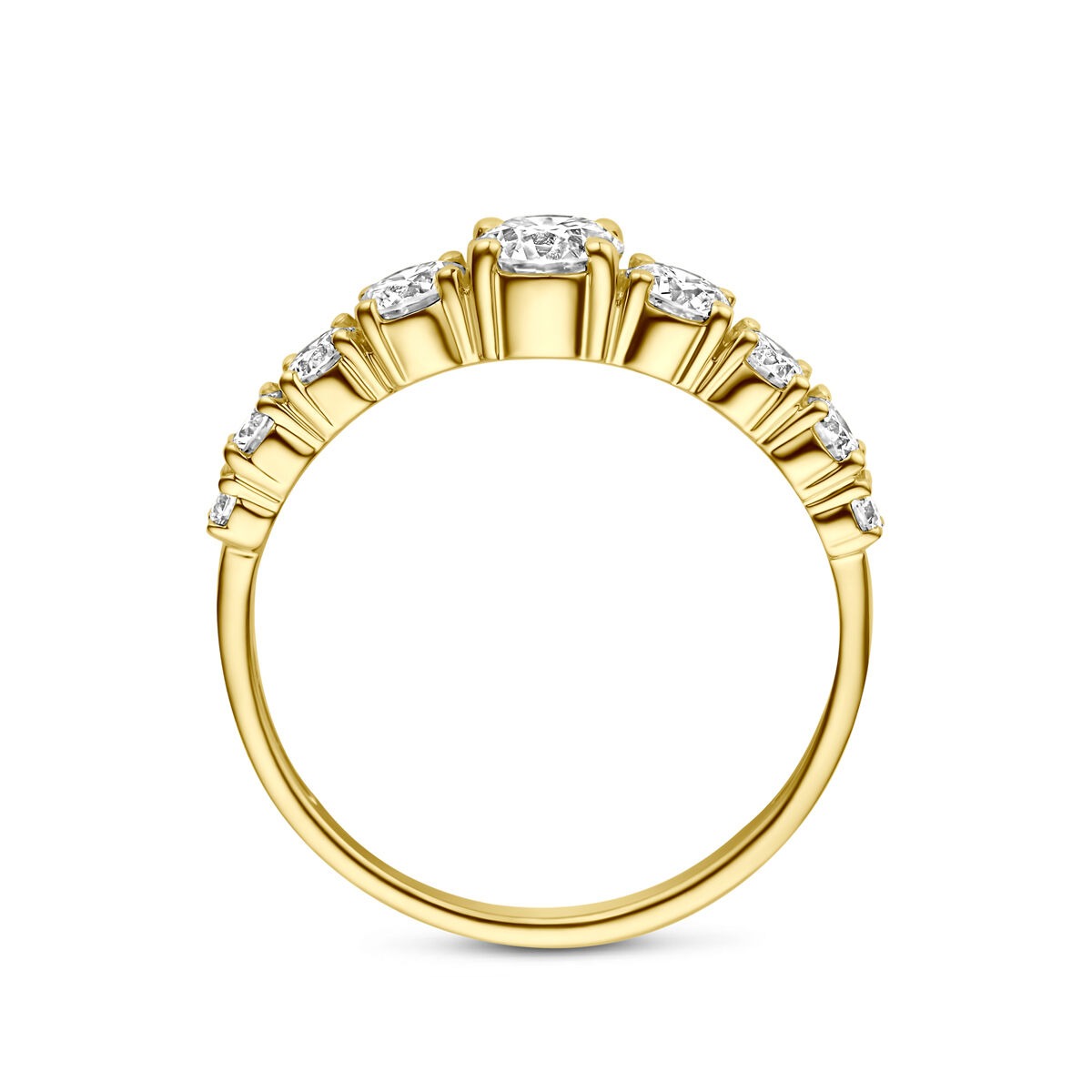 14 Karat Gelbgoldring mit im Labor gezüchtetem Diamanten