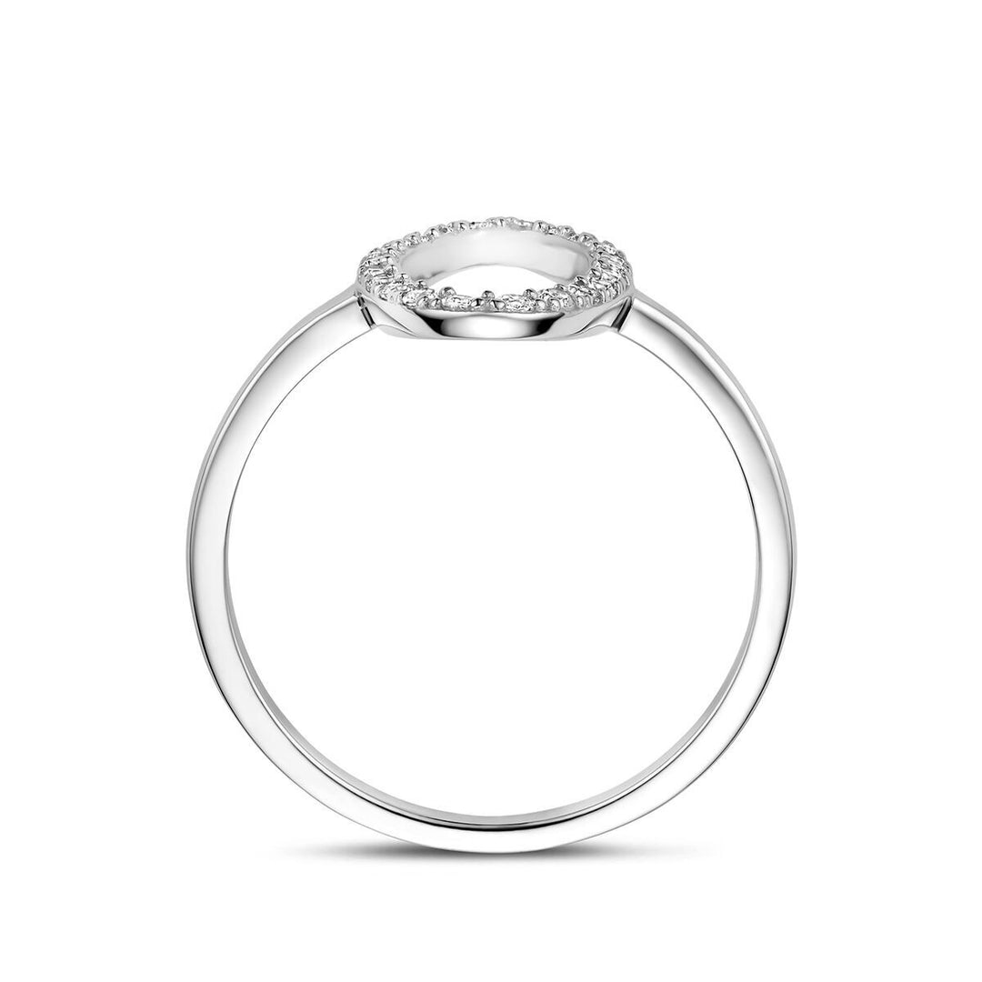 Gerhodineerde 925 zilveren ring met zirkonia