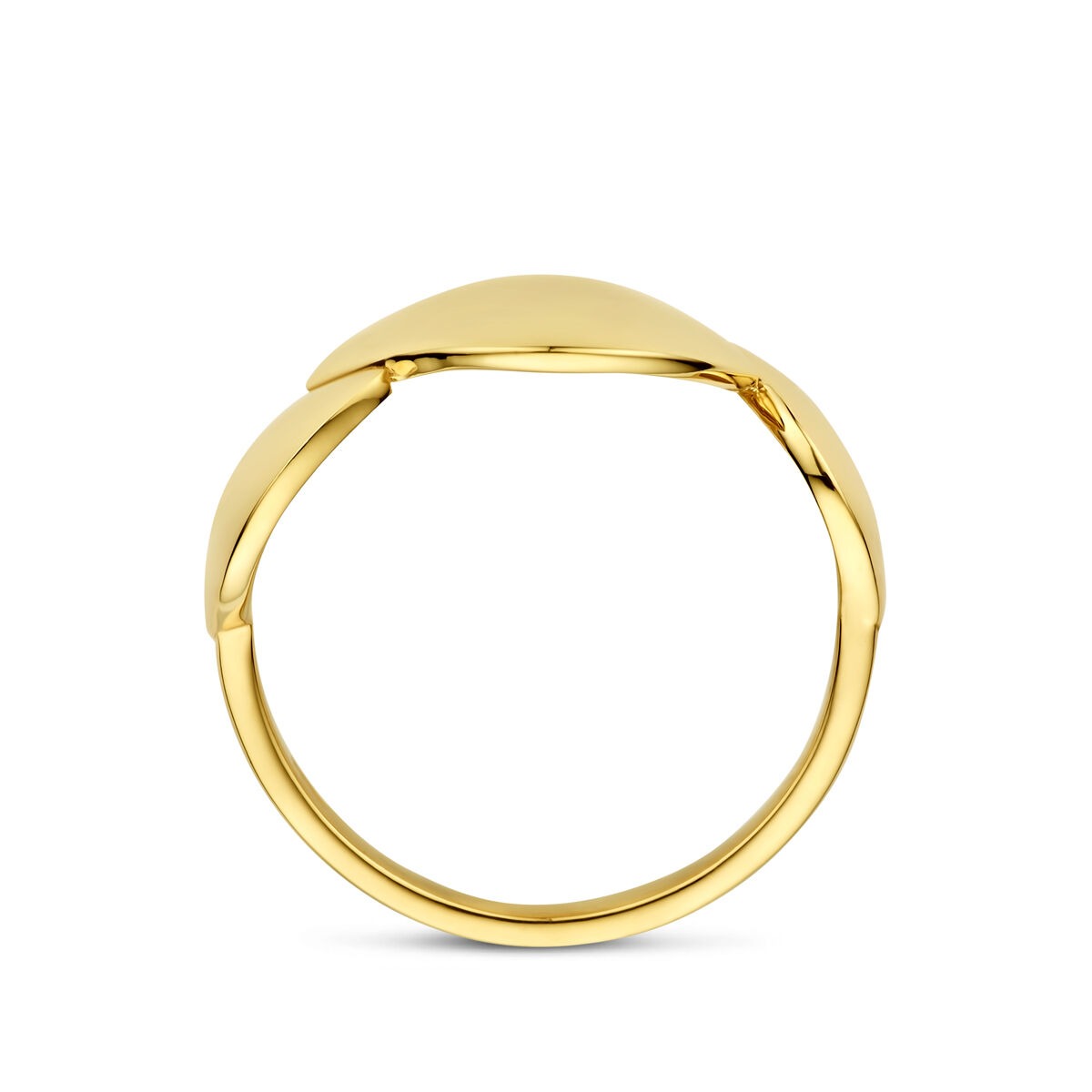 Damenring aus 14 Karat Gelbgold mit breiter Band