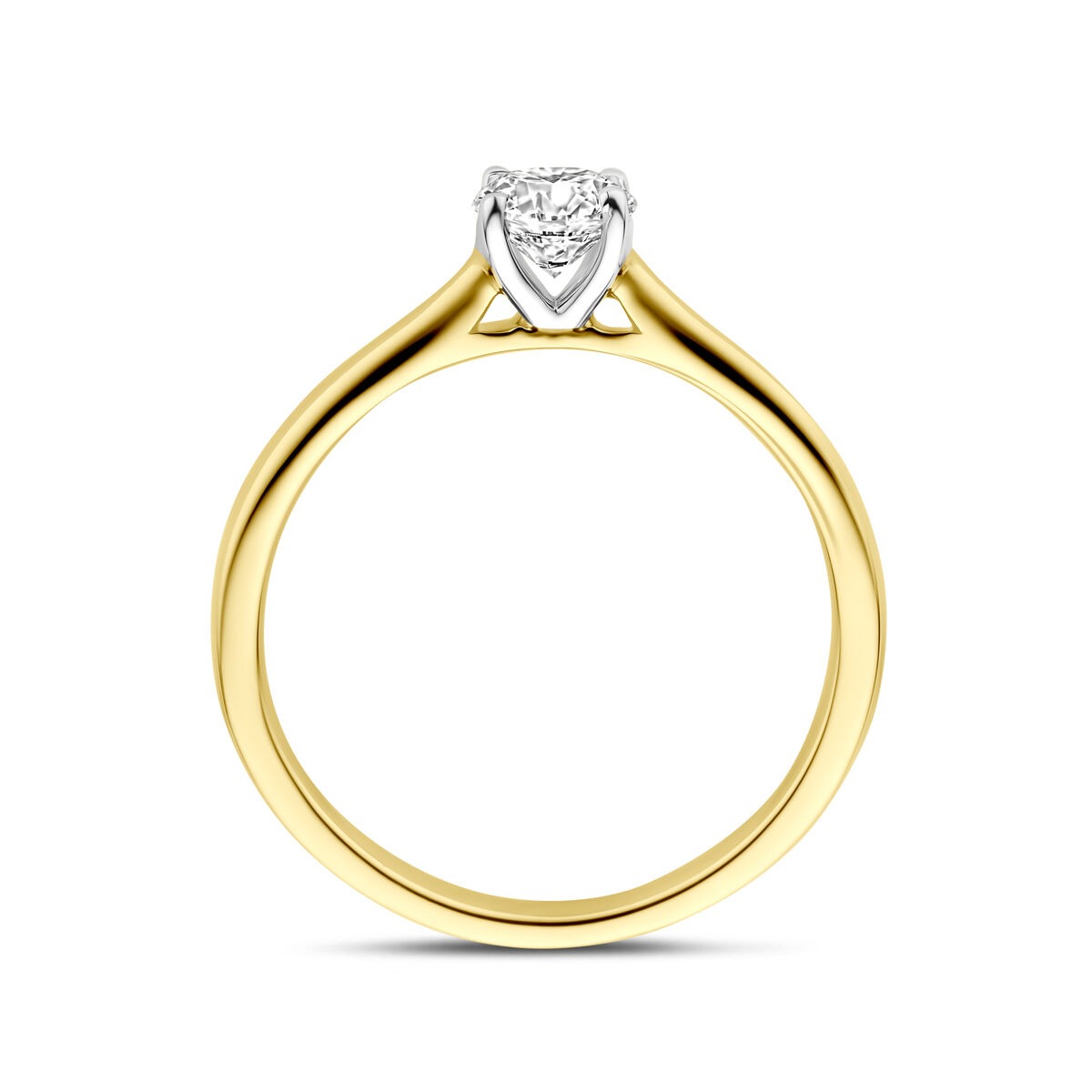 14k zweifarbiger Gelb- und Weißgoldring mit 0.50ct im Labor gezüchtetem Diamanten