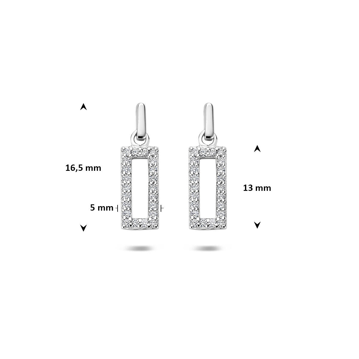 Rhodinierte 925er Silberohrringe mit Zirkonia