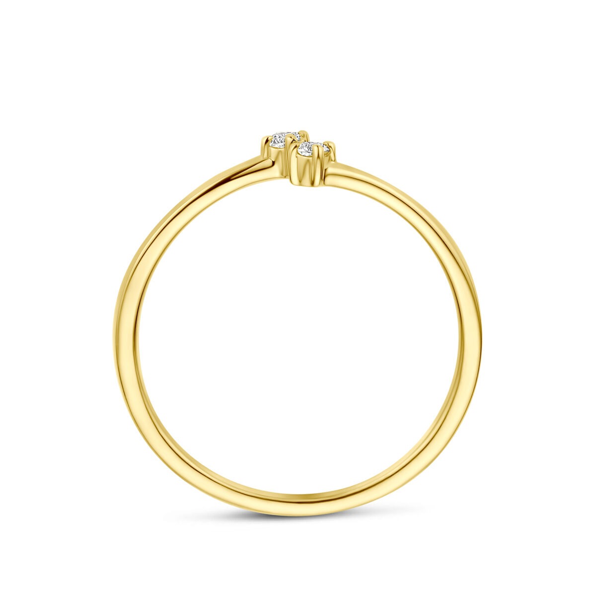 14k Gelbgoldring mit Diamant 0,05 kt
