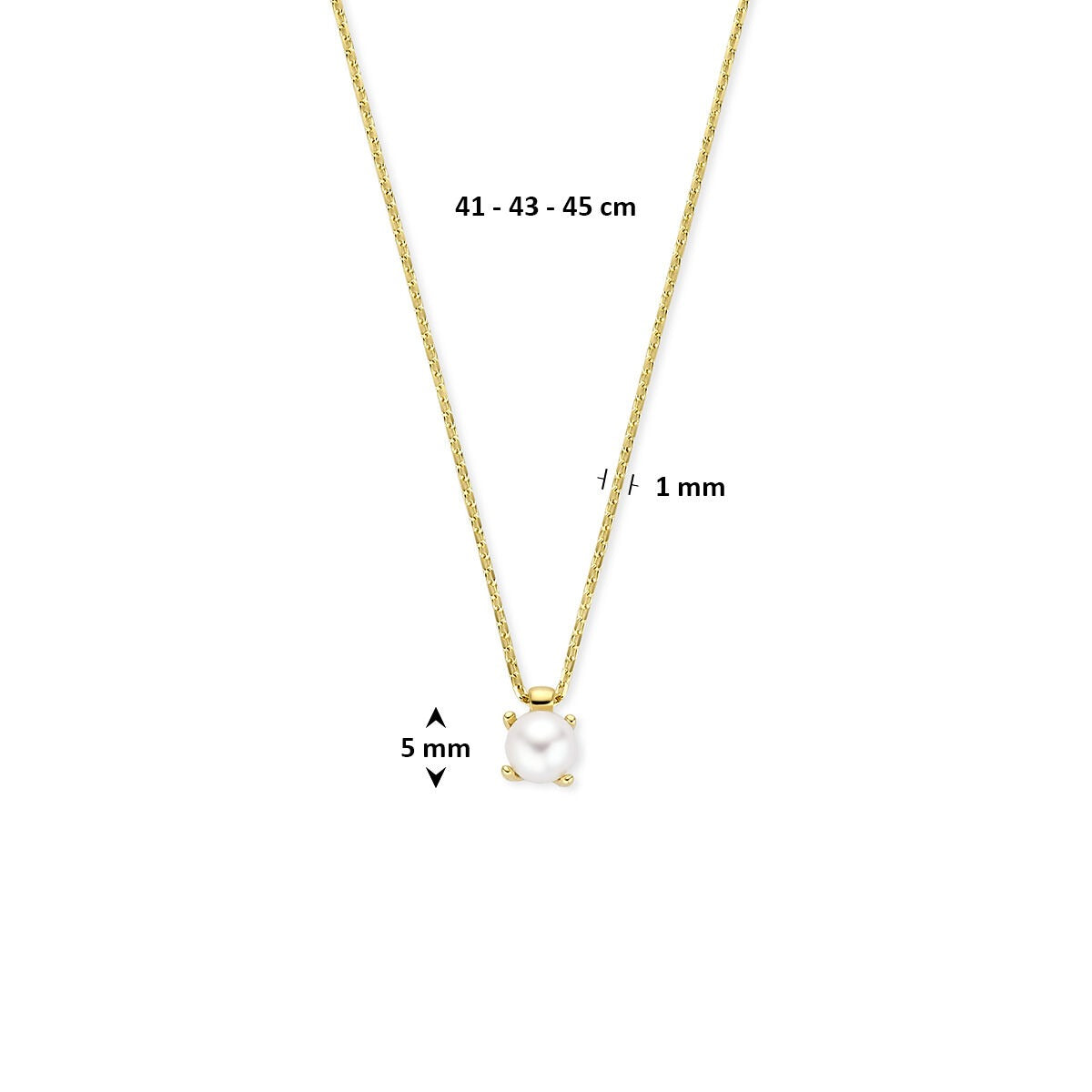 14K Gelbgold Perlenkette Damen