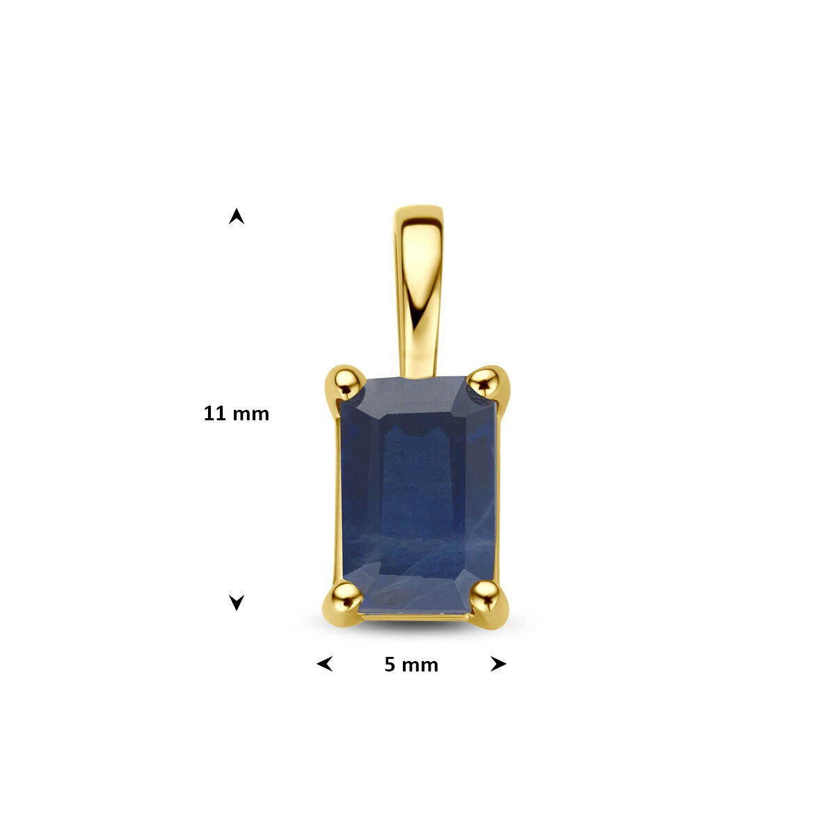 14 Karat Gelbgold Anhänger mit Saphir