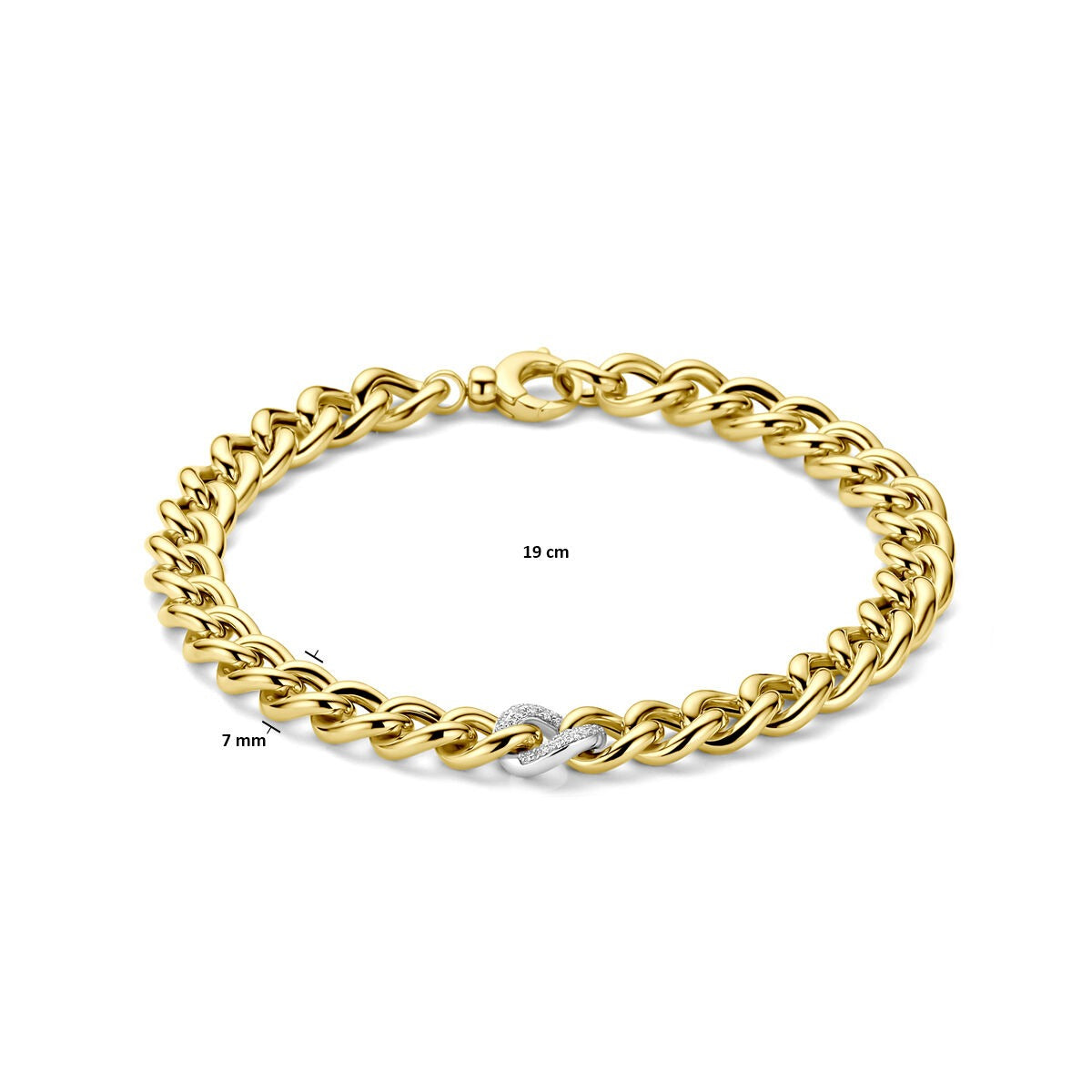14 Karat Bicolor Gelb- und Weißgoldarmband mit Diamant